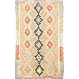 Tappeto Kilim Afghanistan Geometrico Pastello Arancio 118x19
