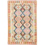 Tappeto Kilim Afghanistan Geometrico Multicolore Arancio 120