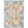 Tappeto Kilim Afghanistan Astratto Azzurro Multicolore 128x1