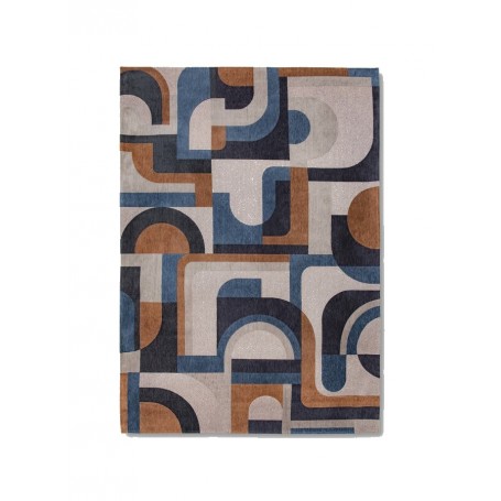 tappeto moderno Louis De Poortere Module Camel Blue 9196