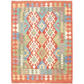 Tappeto Kilim Afghanistan Geometrico Multicolore Terracotta