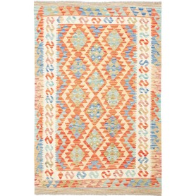 Tappeto Kilim Afghanistan Astratto Beige Arancione 124x182 C