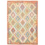 Tappeto Kilim Afghanistan Geometrico Multi-colore Vivace 128