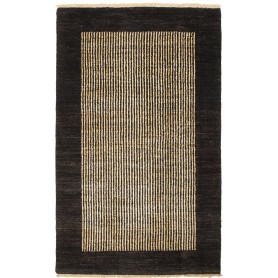 Tappeto Shayan Pakistan A Righe Nero Crema 92x152 Cm