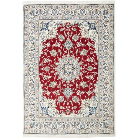 Tappeto Nain Kashmar Persia Medaglione Rosso Crema 148x210 C