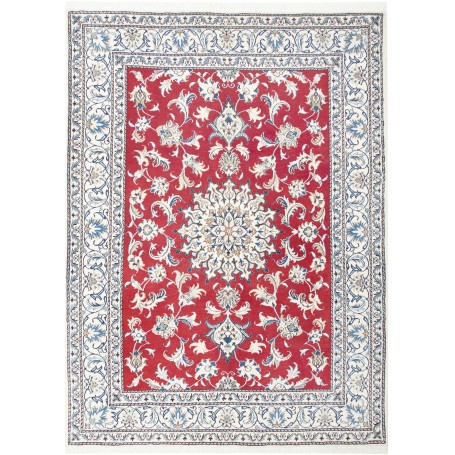 Tappeto Nain Kashmar Persia Medaglione Rosso Crema 150x203 C