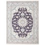 Tappeto Nain Kashmar Persia Medaglione Blu Crema 152x202 Cm