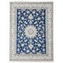 Tappeto Nain Kashmar Persia Medaglione Blu Crema 150x203 Cm