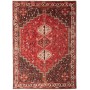 Tappeto Shiraz Persia Geometrico Rosso Nero 215x302 Cm