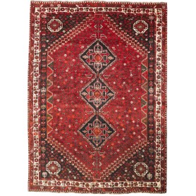 Tappeto Shiraz Persia Astratto Rosso Nero 225x310 Cm