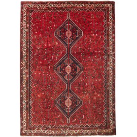 Tappeto Shiraz Persia Medaglione Rosso Blu Scuro 227x320 Cm