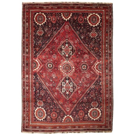 Tappeto Shiraz Persia Geometrico Rosso Blu 218x308 Cm