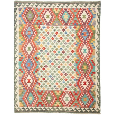 Tappeto Kilim Afghanistan Astratto Multicolore Vivace 178x22