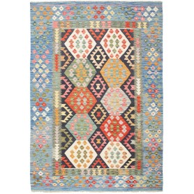 Tappeto Kilim Afghanistan Geometrico Blu Multicolore 167x239
