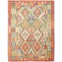 Tappeto Kilim Afghanistan Geometrico Multicolore Rosso 183x2