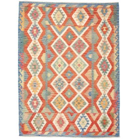 Tappeto Kilim Afghanistan Astratto Arancio Azzurro 180x239 C