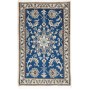 Tappeto Nain Kashmar Persia Medaglione Blu Crema 60x90 Cm