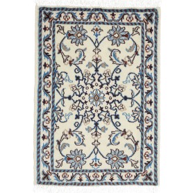 Tappeto Nain Kashmar Persia Medaglione Crema Blu 60x90 Cm
