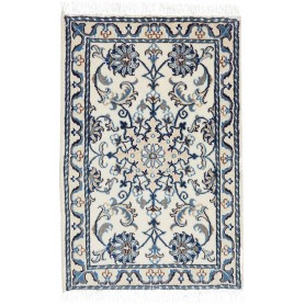 Tappeto Nain Kashmar Persia Medaglione Crema Blu 60x90 Cm