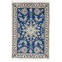 Tappeto Nain Kashmar Persia Medaglione Blu Crema 60x90 Cm