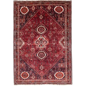 Tappeto Shiraz Persia Medaglione Rosso Blu 220x315 Cm