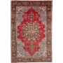 Tappeto Sarough Persia Medaglione Rosso Azzurro 220x338 Cm