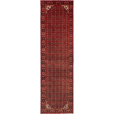 Tappeto Hamadan Persia Geometrico Rosso Bordeaux Blu 117x412