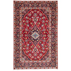 Tappeto Kashan Fine Persia Medaglione Rosso Blu 98x148 Cm