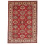 Tappeto Kazak Fine Pakistan Astratto Rosso Blu 143x205 Cm