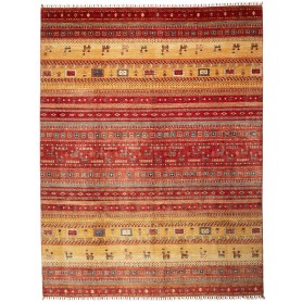 Tappeto Siva Pakistan Geometrico Rosso Ocra 275x360 cm