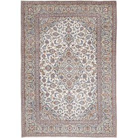 Tappeto Kashan Persia Medaglione Avorio Blu 195x287 Cm