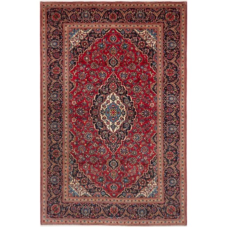 Tappeto Ardakan Persia Medaglione Rosso Blu 195x305 Cm