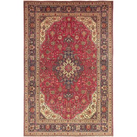 Tappeto Tabriz Persia Medaglione Rosso Blu 200x305 Cm