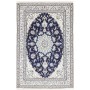 Tappeto Nain Kashmar Persia Medaglione Blu Bianco 162x248 Cm