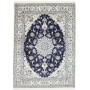 Tappeto Nain Kashmar Persia Medaglione Blu Bianco 168x234 Cm