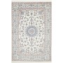 Tappeto Nain Kashmar Persia Medaglione Avorio Blu 200x300 Cm