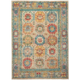 Tappeto Tribal Pakistan 150x206 Beige Blu Rosso