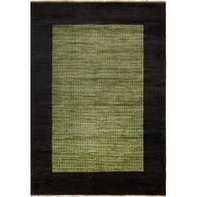 Tappeto Shayan Pakistan Geometrico Nero Verde Acido 157x195