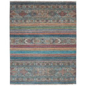 Tappeto Rubin Pakistan Geometrico Blu Arancio 243x305 Cm