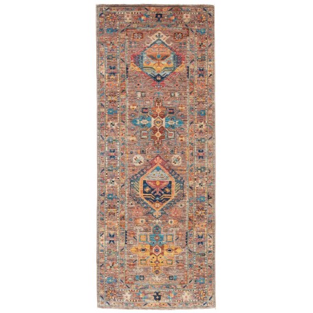 Tappeto Tribal Pakistan Astratto Terra Blu 75x204 Cm