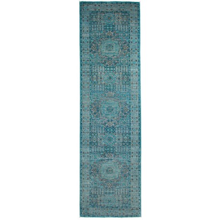 Tappeto Mamlouk Pakistan Geometrico Turchese Blu Petrolio 80