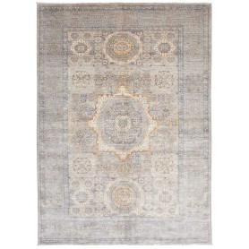 Tappeto Mamlouk Pakistan Medaglione Grigio-blu Tenue Beige E