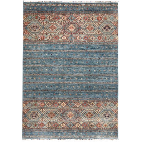 Tappeto Rubin Pakistan Astratto Blu Petrolio Rosso 167x241 C