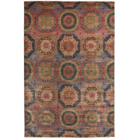 Tappeto Mamlouk Pakistan Geometrico Rosso Terracotta Verde M