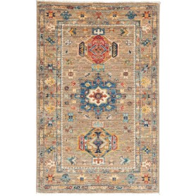 Tappeto Tribal Pakistan Astratto Marrone Blu 76x117 cm