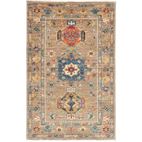 Tappeto Tribal Pakistan Astratto Marrone Blu 76x117 cm