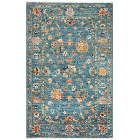 Tappeto Rubin Pakistan Medaglione Blu Petrolio Arancione 82x