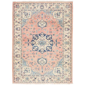 Tappeto Kazak Afghanistan Medaglione Rosa Blu 84x113 Cm
