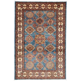 Tappeto Kazak Fine Pakistan Astratto Blu Rosso 98x147 Cm