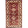 Tappeto Kazak Fine Pakistan Geometrico Rosso Crema 92x152 Cm